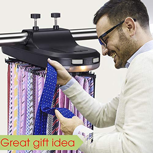 Aniva Tie Rack Motorized Revolving Organizer, Holder, Hanger for Men