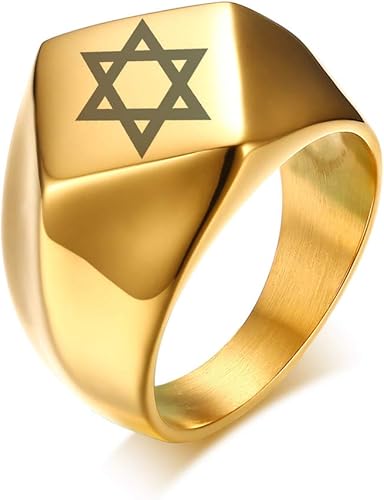 Amazon Mprainbow ゴールドスターンレススチール 宗教的キリスト教徒 十字 祈りの指輪 男性 男の子 誕生日ギフト リング 通販