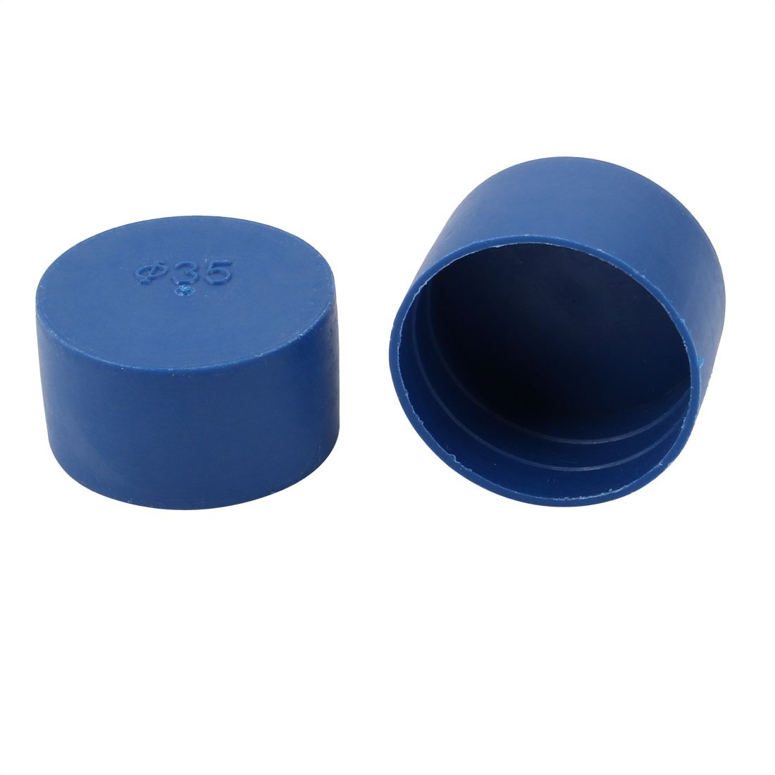 sourcingmap 2pcs 35mm Inner Dia PE Plastic End Cap Bolt Thread Protector Tube Cover Blue