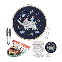Handmade Embroidery Kit Set with Instruction for Beginners -Goodnight Series Needlepoint Kits for Home Decor