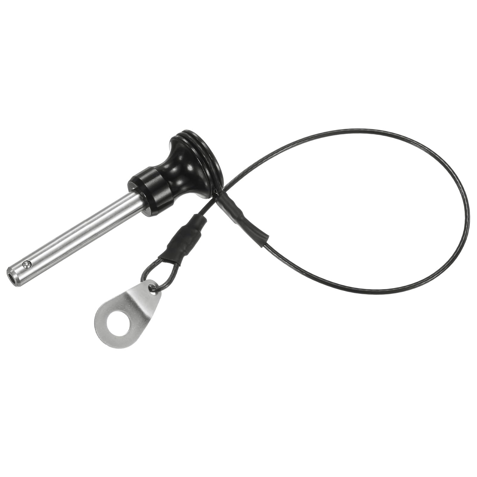 M METERXITY Ball Locking Pin, 1/4" [6mm] Dia., 1-3/8 [35mm] Usage Length Push-Button Quick Release Pins W Lanyard Cable for Speaker/Aviation/Gym/Machine [304 Stainless Steel]