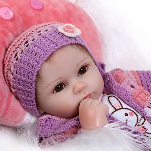 iCradle Reborn Baby Dolls Lovely 17" 42cm Reborn Baby Dolls Soft Silicone Realistic Lifelike Reborn Babies that Look Real Looking Sleeping Boyl Toddler Xmas Gift Free Magnet Pacifier