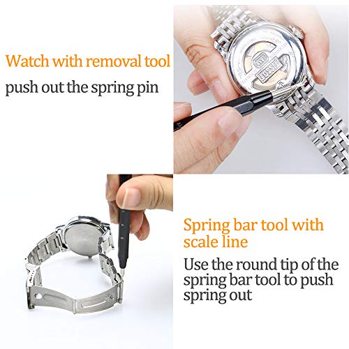 E·Durable Watchband Repair Tool Kit, 139Pcs Watch Band Link Remover Tool Kit with Extra 126PCS Pins, 3PCS Pin Punches,1PC Dual Head Hammer, 1PC Tweezers etc Watch Spring Bar Tool Set
