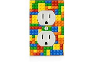 DEFLECTAIR Colorful Bricks Design Print Image Electrical Outlet Plate
