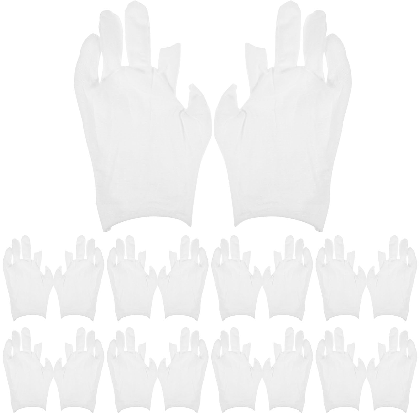 ULTECHNOVO 24 Pcs White Cotton Gloves for Overnight Moisturising, Soft Coin Jewelry Inspection & Serving Gloves