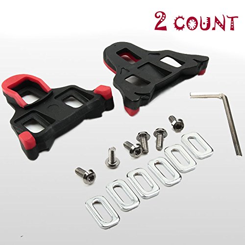 DEEBF 2 PCS Bike Cleats Compatible with Look Delta,Indoor Cycling and Road Bike Bicycle Cleat Set,Road Bike Cleats,Wrench Road Bike Pedals,Degree Float Pedal Cleats