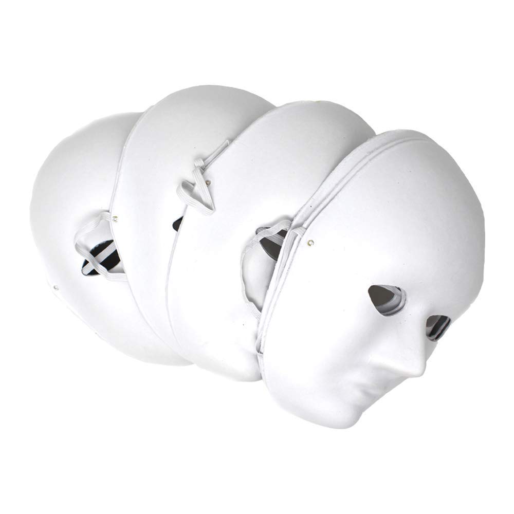 Lexicon Select Rigid Plain Paper Fibre Face Masks - Pack of 5 - With hints and tips for use - Ideal for decorating for Halloween, Christmas/Nativity