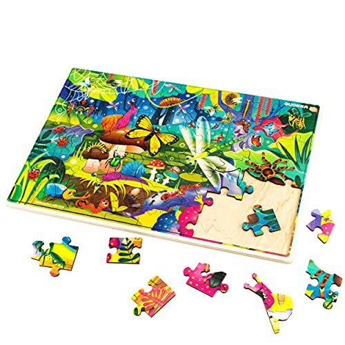 Wooden Jigsaw Puzzles for Kids Ages 35 by QUOKKA 2 Arctic Bugs