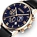 KASHIDUN Men's Watches Luxury Sports Casual Quartz Wristwatches Waterproof Chronograph Calendar Date Stainless Steel Band Black Color