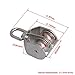 CNBTR M32 Silver 304 Stainless Steel 30mm Swivel Double Pulley Block Chain Traction Wheel