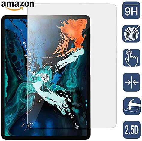 Screen Protector iPad Pro 11 inch - Tempered Glass for Apple iPad Pro 11" 2018 [Apple Pencil Compatible] 0.3mm High Tactile Response [2.5D Rounded Edge] Scratch Resistant 9H Hardness [Eye Protection].