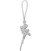 Michael Kors Leather MK Bubble Charm, Silver-Tone Hardware/Key Charm/Silver