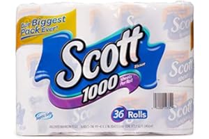 Scott 1000 Sheets Per Roll Toilet Paper,36 Rolls Bath Tissue