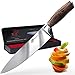 Chef Knife Premium Japanese AUS8 Steel - Professional 8 inch Kitchen Chefs Knife Set - Durable, Rust-Proof Stainless Steel Sharp Blade with Solid Pakka Wood Handle in Elegant Magnetic Gift Box