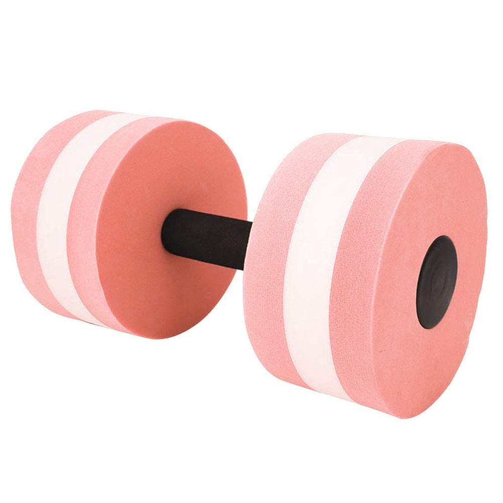 Aquatic Exercise Dumbbells, Water Aerobic Exercise Aqua Fitness Barbells Foam Dumbbells, Aquatic Dumbbells Resistance Training Water Float for Swimming Training, for Adults, Kids (pink and white)