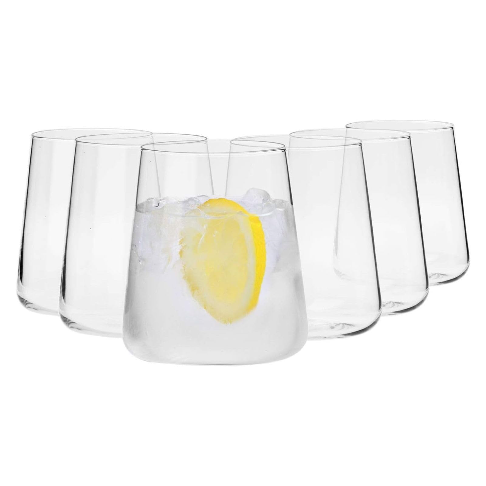 Photo 1 of KROSNO Water Juice Drinking Glasses, Set of 6, 12.9 oz, Avant-Garde Collection, Crystal Glass, Lightweight Everyday Drinking Glasses, Multi-Purpose, Dishwasher Safe, Made in Europe