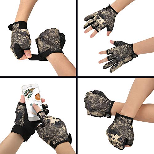 VGEBY Angelhandschuhe , 1 Paar rutschfeste Angelhandschuhe 3 geschnittene Finger Sporthandschuhe Outdoor-Angelausrüstung… – Bild 3
