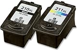 HouseOfToners 2PK PG-210 XL CL-211 XL Ink Remanufactured In USA For Canon MP240 MP250 120ML (Alternative Replacement)
