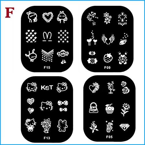 Luxfy(TM) 15Pcs/Pack Nail Art Stamping Image Template Plate F Series Nail Polish Stamp Manicure Tools