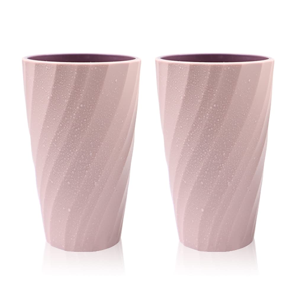 2Pack Unbreakable Toothbrush Cup Bathroom Tumbler, Soft and Durable, Bathroom Cup Toothbrush Tumbler Toothbrush Holder (Pink)