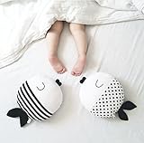 Black White Cartoon Fish Pillow Toys Baby Kids Boys Girls Plush Toys Kids Christmas Gifts 23X23CM