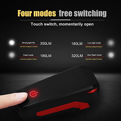 image for Elegant Choise Bicycle Headlight, Bike Horn USB Rechargeable Bike Fron