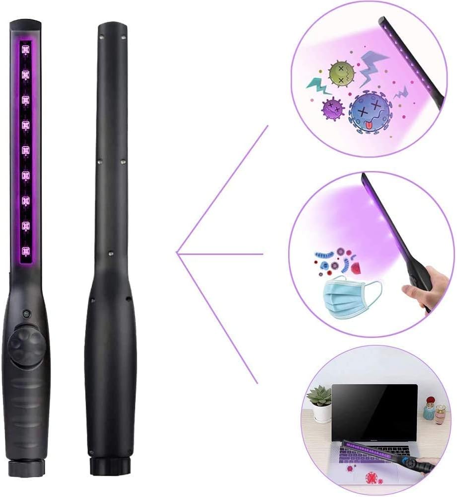 UV Light Sanitizer Travel Wand Portable Ultraviolet Disinfection lamp for Hotel Household Wardrobe Toilet Car Kitchen tToys Pet Area,Germ-Killing FunctionUV Light Sanitizer Travel Wand Portable Ultrav