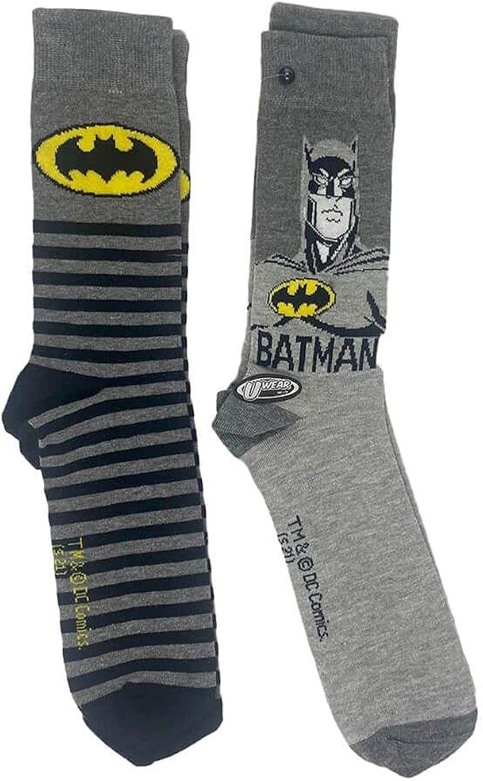 DC Comics Batman Grey Crew Socks (2 Pairs) Amazon.co.uk Clothing