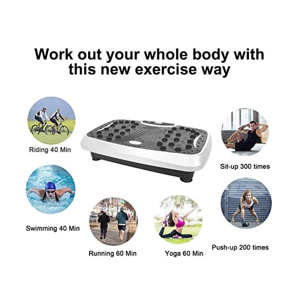 Jiasuz-Vibration-Plate-Exercise-Machine-Full-Whole-Body-Workout-Home-Massager-and-Fitness-Platform-Weight-Loss-Toning-with-Resistance-BandRemote-Control-and-Support-220IbsSilver Jiasuz Vibration Plate Exercise Machine Full Whole Body Workout Home Massager and Fitness Platform Weight Loss & Toning, with Resistance Band,Remote Control and Support 220Ibs,Silver