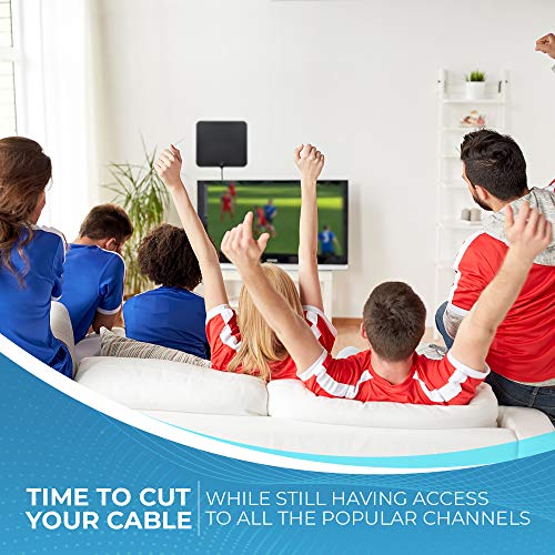 HD Digital TV Antenna 50-75 Miles Long Range Signal Reception; Low Noise Amplifier to Boost Signal is Included; Supports All TV formats; 4K, 1080p and More, Mata1 (a USA Company)