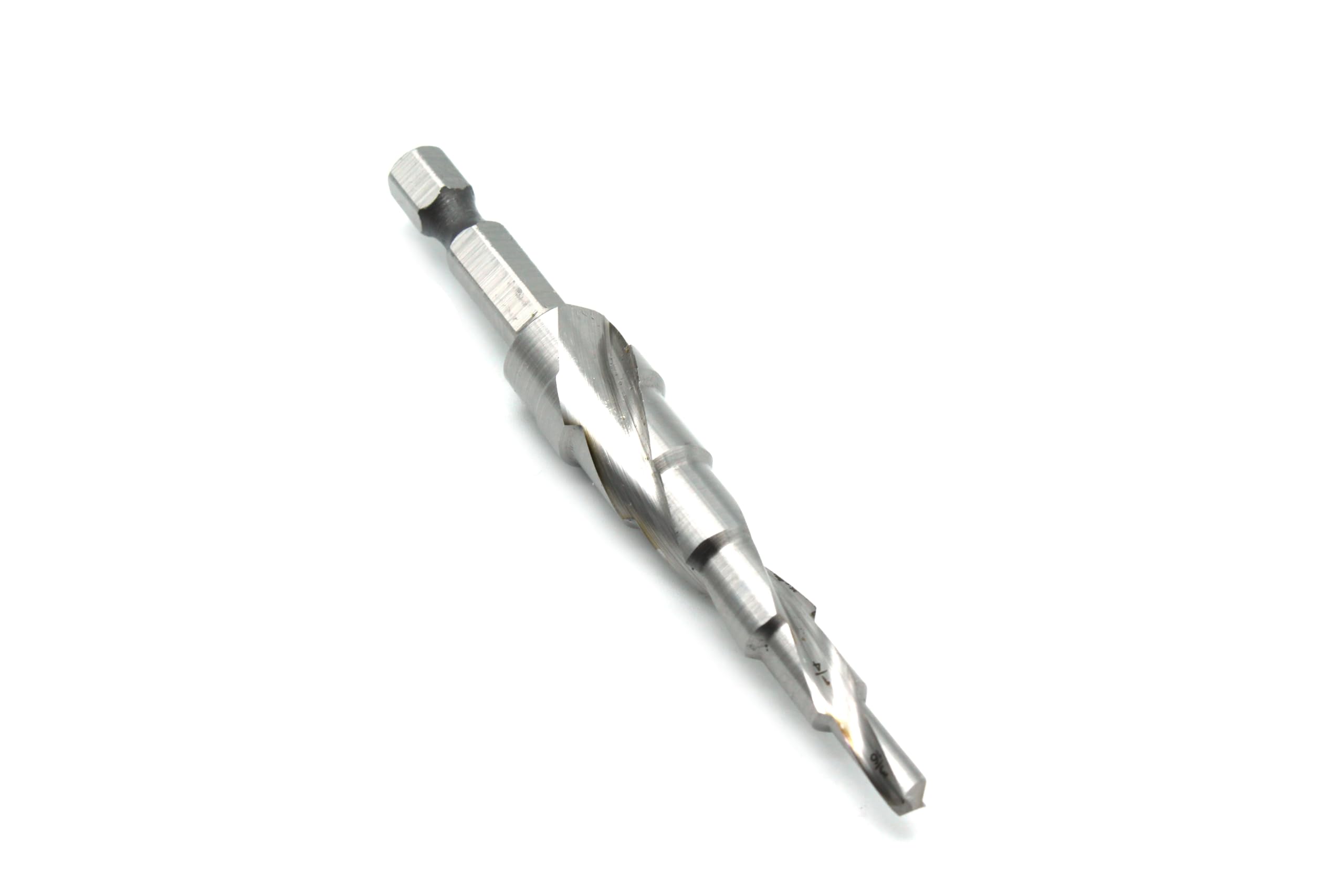TEMO M35 Cobalt Step Drill Spiral Flute, 6 Size from 3/16 inch (4.8mm) to 1/2 inch (12.7mm), 1/4 inch (6.4mm) Hex Shank gc