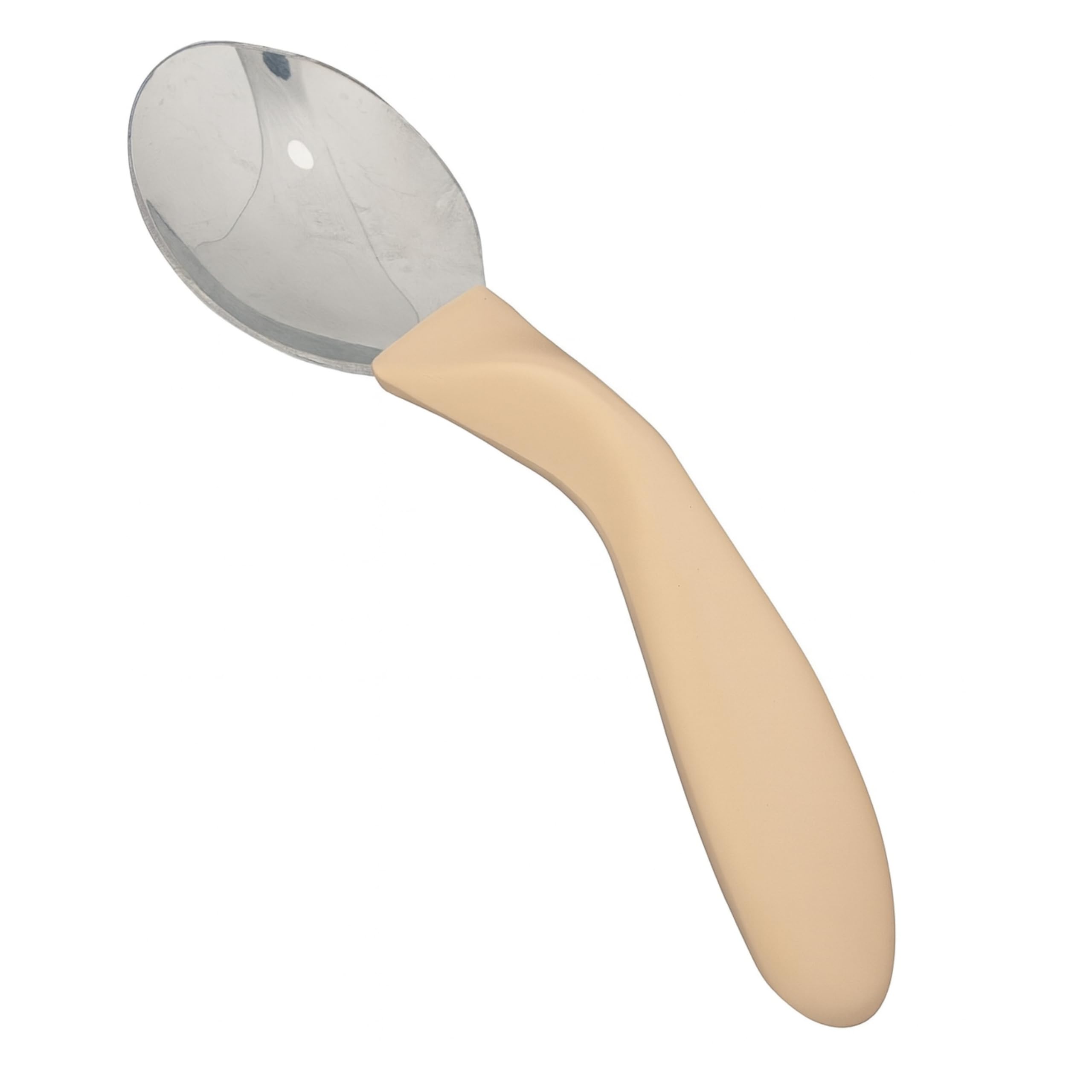 Homecraft Angled Caring Cutlery, Arthritis Aids, For Weak Grip, Easy Grip Eating Utensils for Elderly or Disabled, Right Handed Spoon, Ivory, 1 count