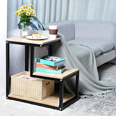 End Table With Storage Shelf 3 Tier Nightstand Multi Purpose Small Table Side Table With Sturdy Metal Frame Ladder Shaped Chair Side Table For Living Room Or Bedroom Buy Online At Best Price In Uae