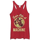 Marvel Iron Man Train Like a Machine Womens Graphic Racerback Tank - Fifth Sun