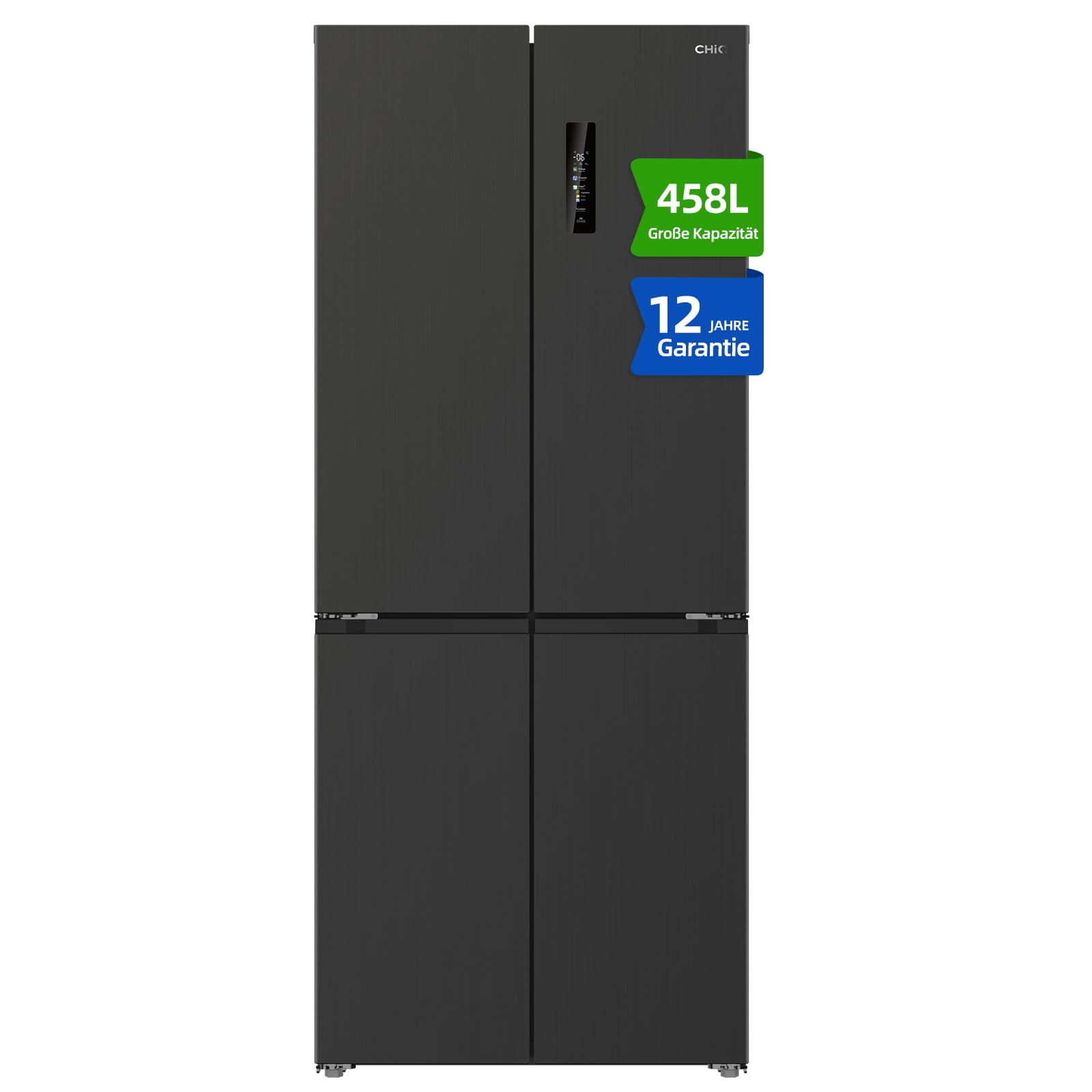 CHiQ Cross Door Kühlschrank, No Frost, 458L JustFit, MultiAirflow-System