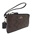 COACH F66506 CORNER ZIP WRISTLET IN SIGNATURE Brown Black