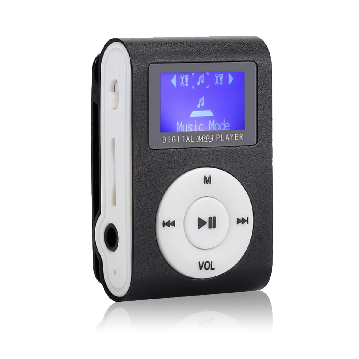 Hoopoocolor MP3 Player, Supports Memory Card Storage, with 3.5MM Earphone and Metal Clip, Random and Loop Playback Capabilities, 1.8Inch LCD Screen Mini MP3 Music Player for Sports