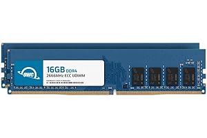OWC 32GB (2x16GB) DDR4 2666MHz PC4-21300 CL19 2RX8 ECC Unbuffered UDIMM 1.2V 288-pin Workstation Server Memory RAM
