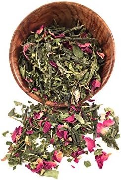 Moroccan Rose Mint loose organic herbal green tea blend