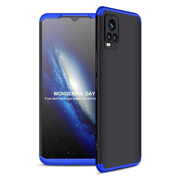 Colorcase 360 Degree Protection Back Cover Case for Vivo Y73 {Black/Blue} Amazon.in Electronics