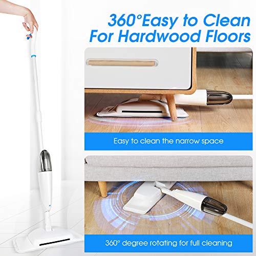 3 in 1 Spray Mop for Floor Cleaning Kit with Sweeper, 360° Swiveling Head Hardwood Floor Dust Mop Spray Treatment with 3pcs Microfiber Pads 400ml Bottle, Stone Tile & Laminate Premium Microfiber Mop - Thumbnail 3