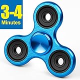 LYNEC Fidget Spinner Tri-Spinner EDC Focus Toy for Kids & Adults - Best Stress Reducer Relieves ADHD Anxiety Boredom Metal Bearing (Blue)