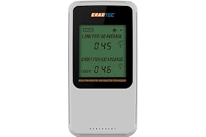 Digital Radon Detector III, Tempered Glass, 300 DPI Screen, Easy to Use, White, Bq/M3, pCi/L, Switchable, 3 AAA Batteries Las
