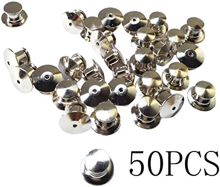iBuy365 50 Pieces silver Locking Pin Keepers Backs for Your Favorite Collectibles &amp; Pin Trading - No Tool Required.