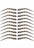 Cardani Eyebrow Tattoos #16: Basic Feathered Arched Brow #16 (Dark Brown)