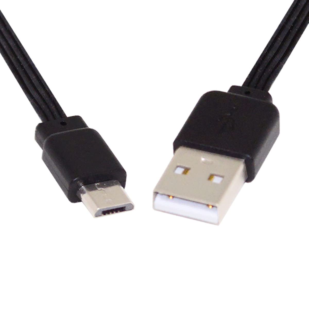 CY 13cm USB 2.0 Type-A Male to Micro USB Male Data Flat Slim FPC Cable for FPV Disk Phone — image 1