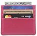 DEEZOMO Genuine Leather RFID Blocking Card Case Wallet Slim Super Thin 6 Card Slots Compact Wallet - Rose