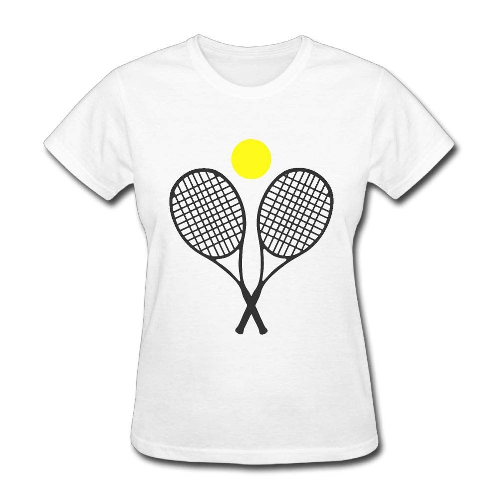 Tennis Racket Ball Womens Round Neck Short Sleeve T Shirt #womens #tennis #racket Tennis Racket Ball Womens Round Neck Short Sleeve T Shirt