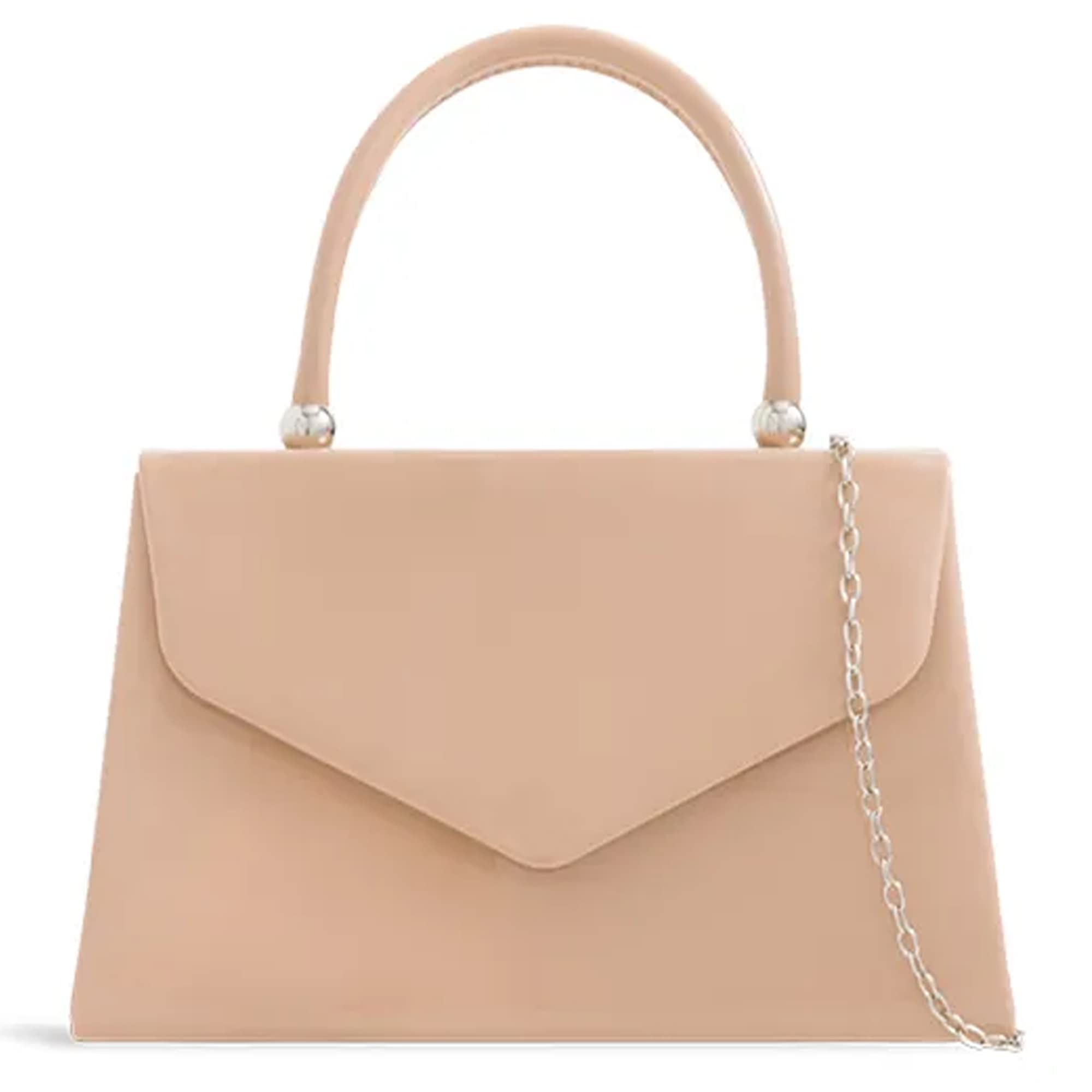 fi9® BNWT Retro Tote Patent Leather Bridal Wedding Evening Handbag Party Purse Clutch Shoulder Hand Bag (Nude)