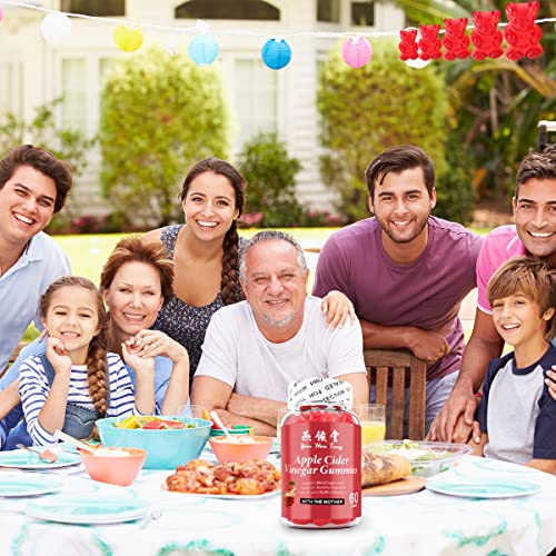 Yan Hou Tang Organic Apple Cider Vinegar Gummies Vitamins for Belly Control Detox Cleanse Support with Vitamin B6 B12 (120 Count 2 Pack)